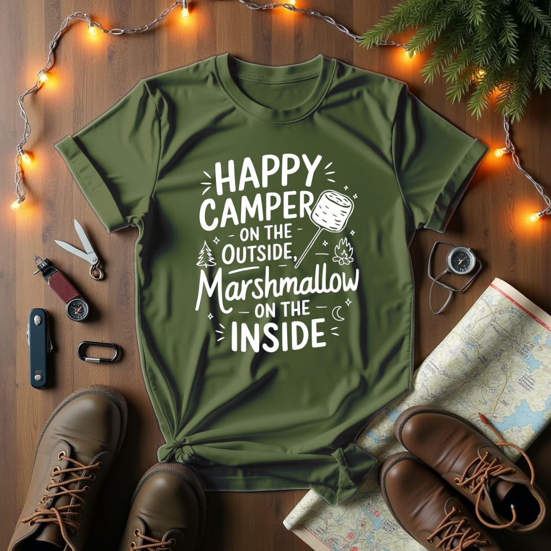 Happy Camper-Marshmallow T-Shirt