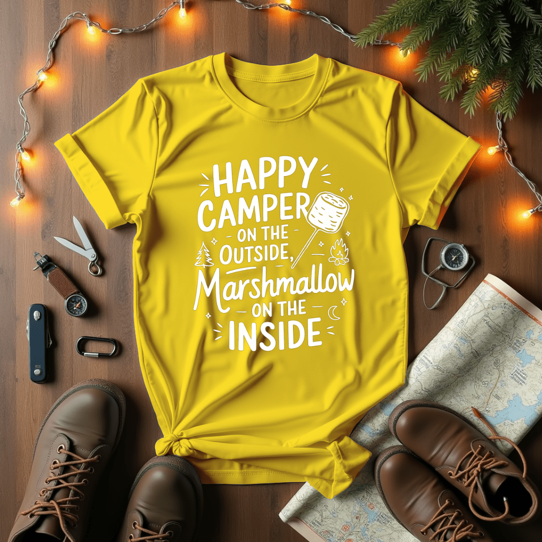 Happy Camper-Marshmallow T-Shirt