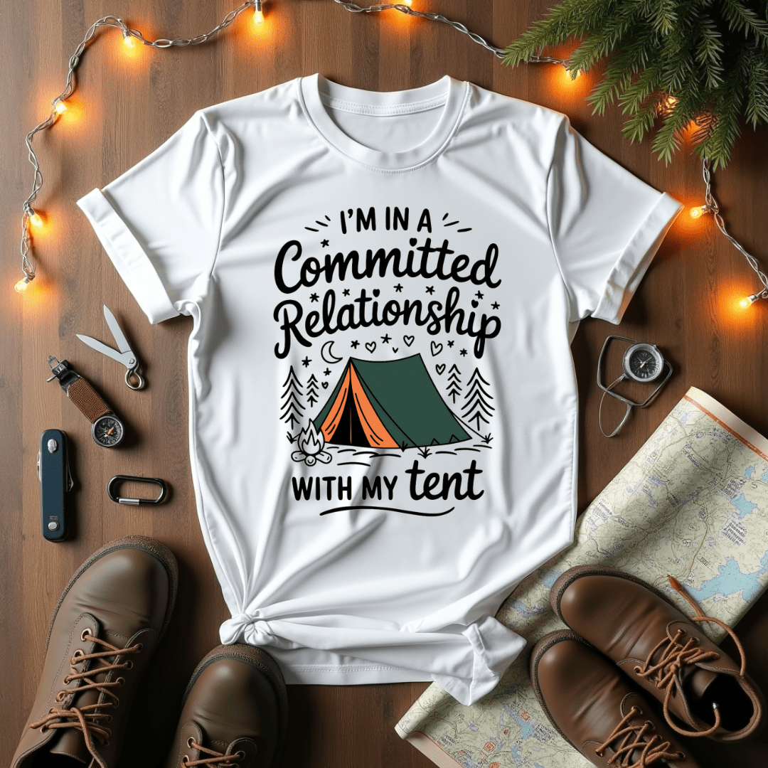 tent shirt Committed Relationship With My Tent T-Shirt – Hikamping